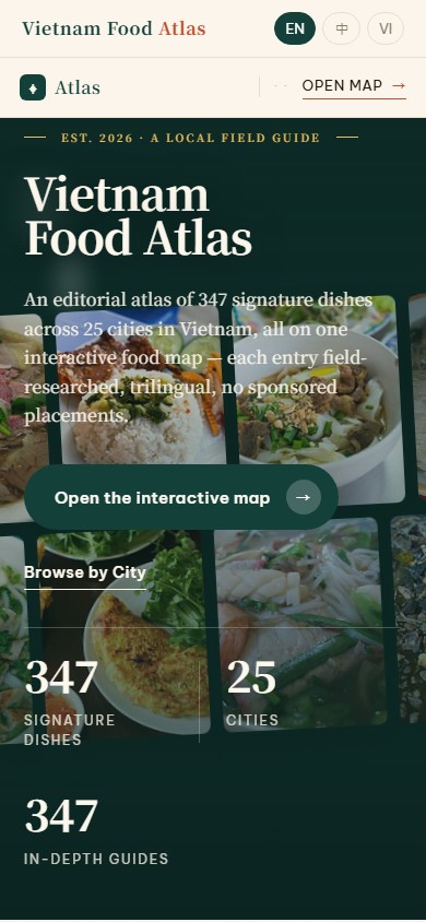 Vietnam Food Atlas 手機版網站畫面